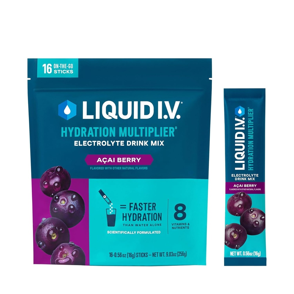 image:imageLiquid IV Hydration Multiplier  Concord Grape  Electrolyte Powder Drink Mix  1 Pack 16 ServingsAcai Berry