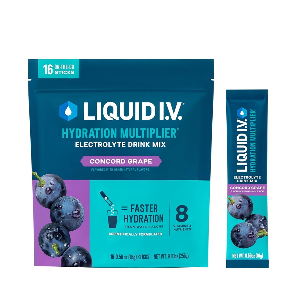 image:imageLiquid IV Hydration Multiplier  Concord Grape  Electrolyte Powder Drink Mix  1 Pack 16 ServingsConcord Grape