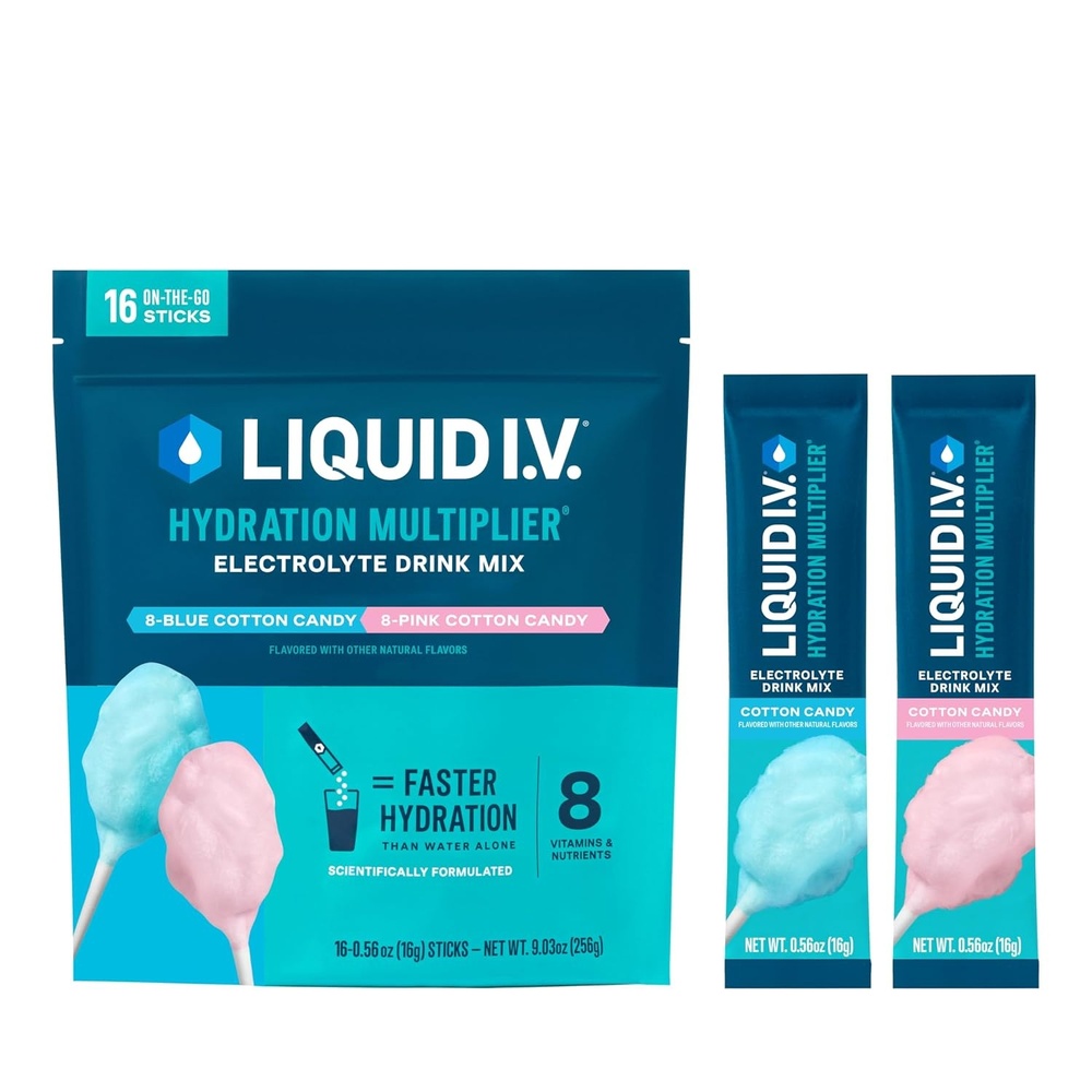 image:imageLiquid IV Hydration Multiplier  Concord Grape  Electrolyte Powder Drink Mix  1 Pack 16 ServingsCotton Candy