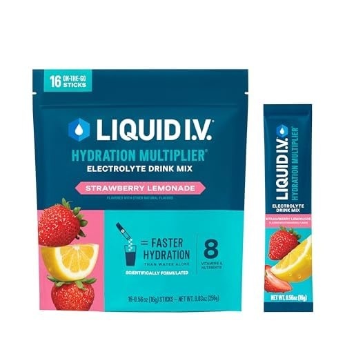 image:imageLiquid IV Hydration Multiplier  Concord Grape  Electrolyte Powder Drink Mix  1 Pack 16 ServingsStrawberry Lemonade