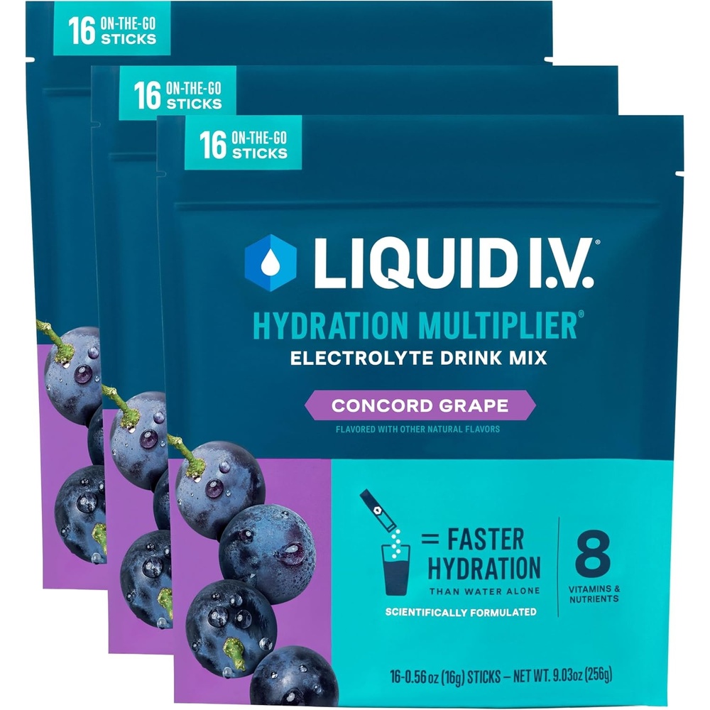 image:imageLiquid IV Hydration Multiplier  Grapefruit  Electrolyte Powder Drink Mix  3 Pack 48 ServingsConcord Grape