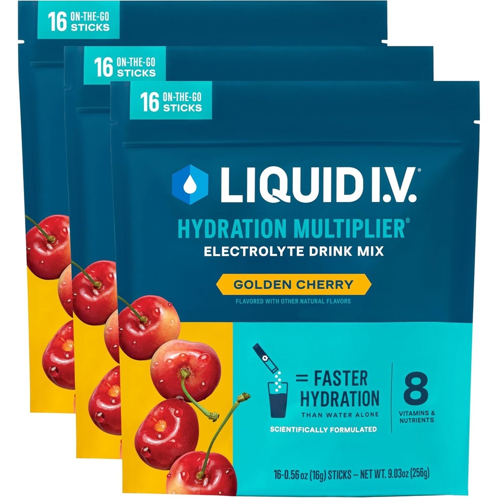 image:imageLiquid IV Hydration Multiplier  Grapefruit  Electrolyte Powder Drink Mix  3 Pack 48 ServingsGolden Cherry
