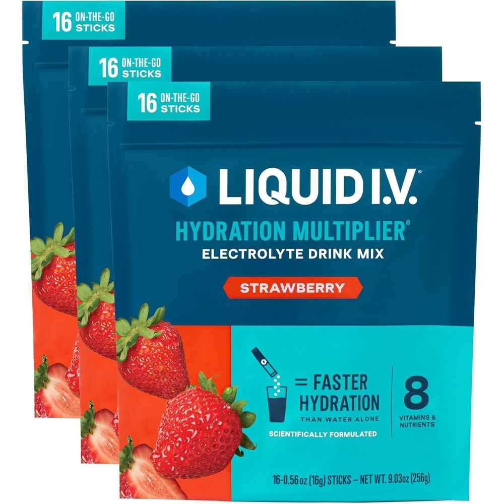 image:imageLiquid IV Hydration Multiplier  Grapefruit  Electrolyte Powder Drink Mix  3 Pack 48 ServingsStrawberry
