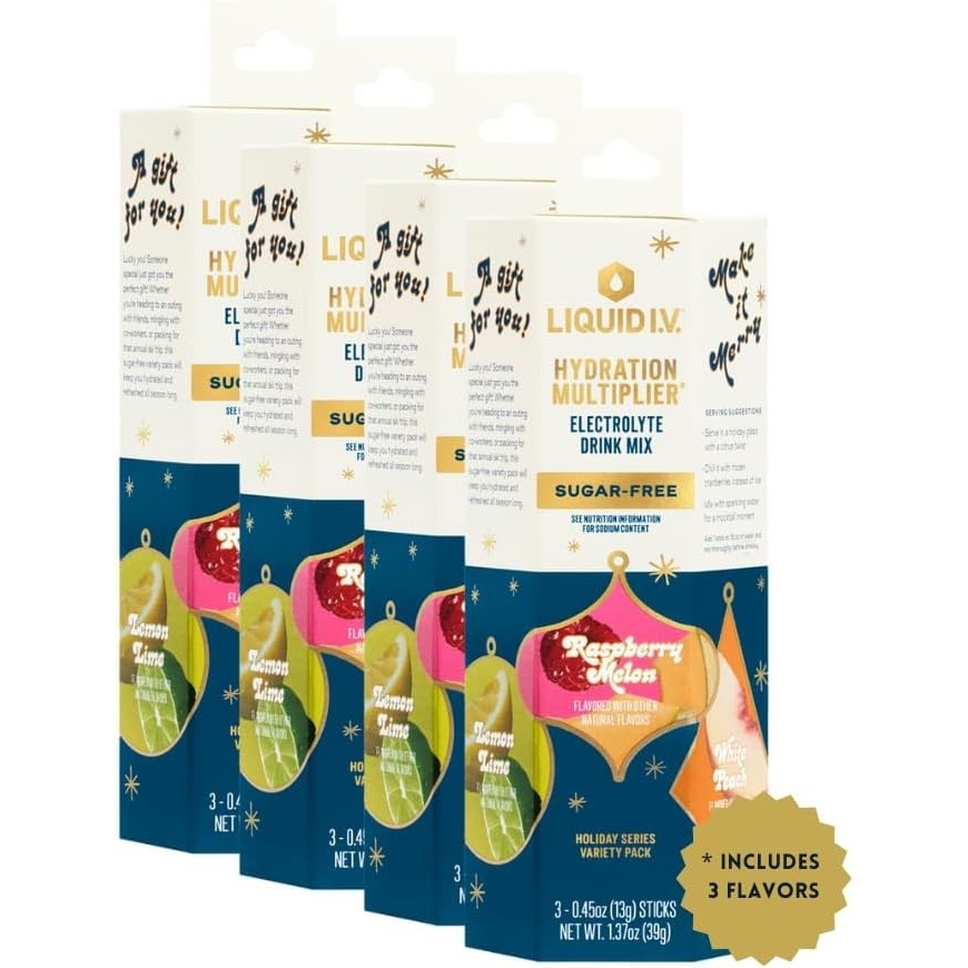 image:imageLiquid IV Hydration Multiplier SugarFree  Raspberry Melon  Electrolyte Powder Drink Mix  1 Pack 14 ServingsStocking Stuffer