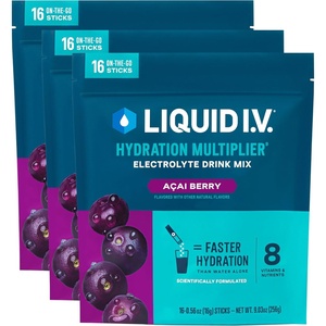 Liquid I.V.® Hydration Multiplier – Grapefruit | Electrolyte Powder Drink Mix | 3 Pack (48 Servings)(Acai Berry)