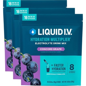 Liquid I.V.® Hydration Multiplier – Grapefruit | Electrolyte Powder Drink Mix | 3 Pack (48 Servings)(Concord Grape)