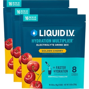 Liquid I.V.® Hydration Multiplier – Grapefruit | Electrolyte Powder Drink Mix | 3 Pack (48 Servings)(Golden Cherry)