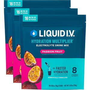 Liquid I.V.® Hydration Multiplier – Grapefruit | Electrolyte Powder Drink Mix | 3 Pack (48 Servings)(Passion Fruit)