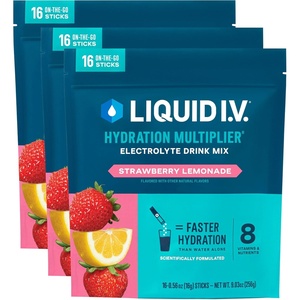 Liquid I.V.® Hydration Multiplier – Grapefruit | Electrolyte Powder Drink Mix | 3 Pack (48 Servings)(Strawberry Lemonade)
